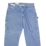 DICKIES Mens Blue Regular Fit Straight Denim Jeans W37 L30 Workwear Zip Closure