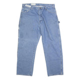 DICKIES Mens Blue Regular Fit Straight Denim Jeans W37 L30 Workwear Zip Closure