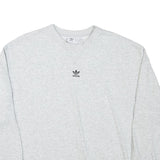 ADIDAS Womens Grey Crew Neck M Cotton Blend Logo Sweatshirt Pullover