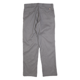 DICKIES Mens Cotton Blend Grey Regular Straight Trousers W36 L34 Comfortable