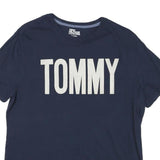 HILFIGER DENIM Mens Navy Blue Cotton Blend T-Shirt M Short Sleeve Crew Neck