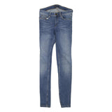 MAJE Womens Regular Blue Skinny Denim Light W28 L32 Zip Cotton Blend Jeans