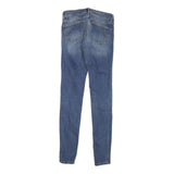 MAJE Womens Regular Blue Skinny Denim Light W28 L32 Zip Cotton Blend Jeans