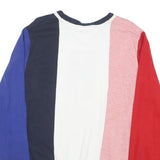 TOMMY HILFIGER Mens Red Pink White Navy Blue Colourblock Jumper Crew Neck Basic