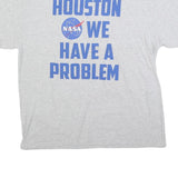 GILDAN Mens Grey NASA Space Graphic T-Shirt M Short Sleeve Crew Neck Casual