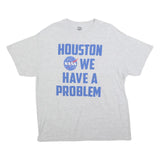 GILDAN Mens Grey NASA Space Graphic T-Shirt M Short Sleeve Crew Neck Casual