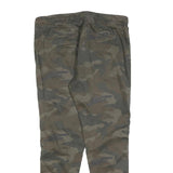 BLACK SQUAD Mens Cotton Blend Green Camouflage Slim Tapered Trousers W34 L30
