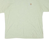CARHARTT Mens Cream & Blue Pocket T-Shirt 2XL Short Sleeve Crew Neck Casual