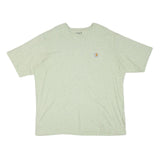 CARHARTT Mens Cream & Blue Pocket T-Shirt 2XL Short Sleeve Crew Neck Casual