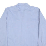 CINTAS Mens Blue Cotton Blend Work Shirt L Button Front Pocket Long Sleeve