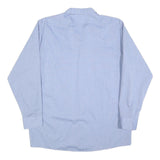 CINTAS Mens Blue Cotton Blend Work Shirt L Button Front Pocket Long Sleeve