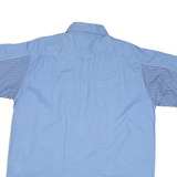 MENS COWBOY Mens Blue Striped Shirt XL Cotton Blend Short Sleeve Button Relaxed