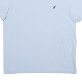 NAUTICA Mens Light Blue Short Sleeve V-Neck Cotton T-Shirt L Soft Comfortable