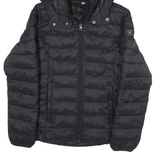 NAPAPIJRI Womens Black Hooded Puffer Jacket S Polyester Blend Quilted