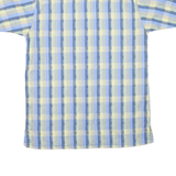 Mens Blue & Yellow Check Cotton Blend Short Sleeve Shirt S Casual Summer Wear