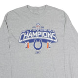 REEBOK Mens Grey NFL AFC Conference Champions Long Sleeve Crew Neck T-Shirt L