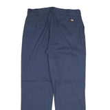 DICKIES Mens Regular Fit Navy Blue Cotton Blend Trousers W32 L31 Classic Zip