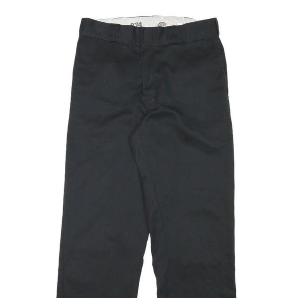 DICKIES Mens Cotton Blend Black Regular Fit Straight Leg Trousers W29 L30