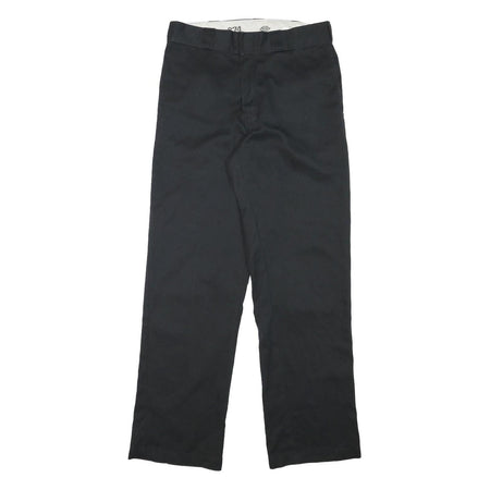 DICKIES Mens Cotton Blend Black Regular Fit Straight Leg Trousers W29 L30