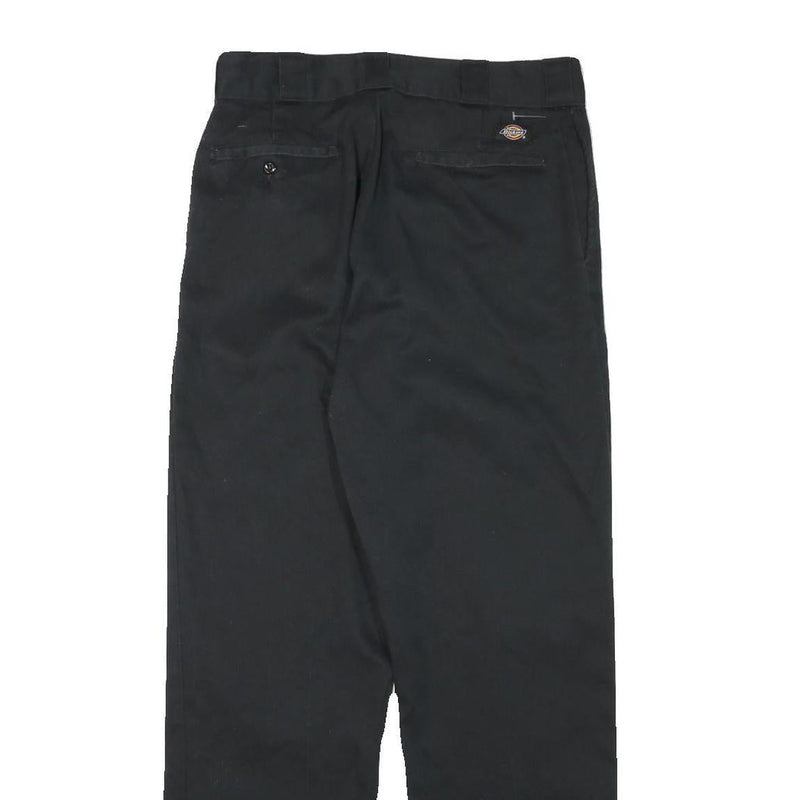 DICKIES Mens Cotton Blend Black Regular Fit Straight Leg Trousers W29 L30