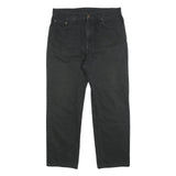 LEVI'S 504 Mens Regular Fit Black Cotton Denim Jeans W34 L27 Classic Zip Closure