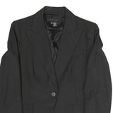 ZARA WOMAN Womens Black Tailored Jacket S Polyester Blend Button Plain Stylish