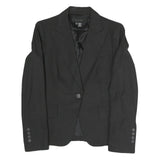 ZARA WOMAN Womens Black Tailored Jacket S Polyester Blend Button Plain Stylish