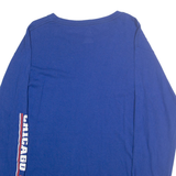 MAJESTIC Mens Blue Chicago Cubs Graphic T-Shirt XL Long Sleeve Crew Neck