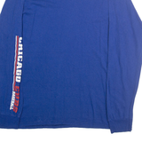 MAJESTIC Mens Blue Chicago Cubs Graphic T-Shirt XL Long Sleeve Crew Neck