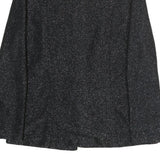 Womens Black Glitter Button Top Long Sleeve Round Neck L Sparkle