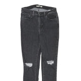 LEVI'S Womens Slim Skinny Black Denim W27 L28 Ripped Distressed Jeans Cotton
