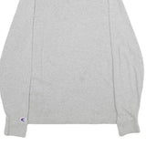 CHAMPION Mens Grey Long Sleeve Crew Neck T-Shirt S Cotton Logo Sweatshirt