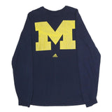 ADIDAS Mens Navy Blue Yellow Graphic Modern T-Shirt Long Sleeve Crew Neck M