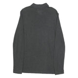 POLO RALPH LAUREN Mens Black Long Sleeve Plain Polo Shirt S Cotton Blend