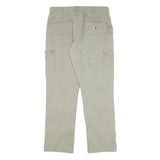 CARHARTT Mens Cotton Blend Beige Relaxed Straight Trousers W34 L32 Workwear