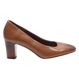 TAMARIS Court Heels Brown Leather Womens UK 4