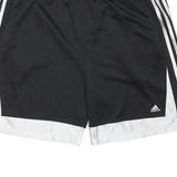 ADIDAS Mens Black & White Casual Shorts XL W35 Logo Three Stripe