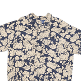 HIGH SIERRA Mens Blue & Cream Floral Linen Shirt XL Casual Summer Beachwear