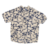 HIGH SIERRA Mens Blue & Cream Floral Linen Shirt XL Casual Summer Beachwear