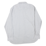 TOMMY HILFIGER Mens White & Grey Striped Shirt 2XL Button-Down Cotton Blend