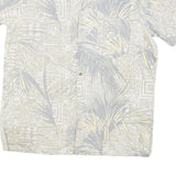 PARADICE BEACH CLUB Mens Beige & Grey Tropical Print Shirt M Lightweight Summer