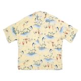 CAMPIA Mens Yellow Rayon Hawaiian Shirt 2XL Short Sleeve Colourblock Vacation