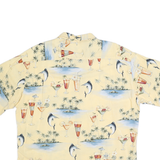CAMPIA Mens Yellow Rayon Hawaiian Shirt 2XL Short Sleeve Colourblock Vacation