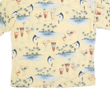 CAMPIA Mens Yellow Rayon Hawaiian Shirt 2XL Short Sleeve Colourblock Vacation