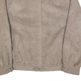 PLUS Womens Beige Button Jacket M Polyester Plain Elegant Casual Outerwear