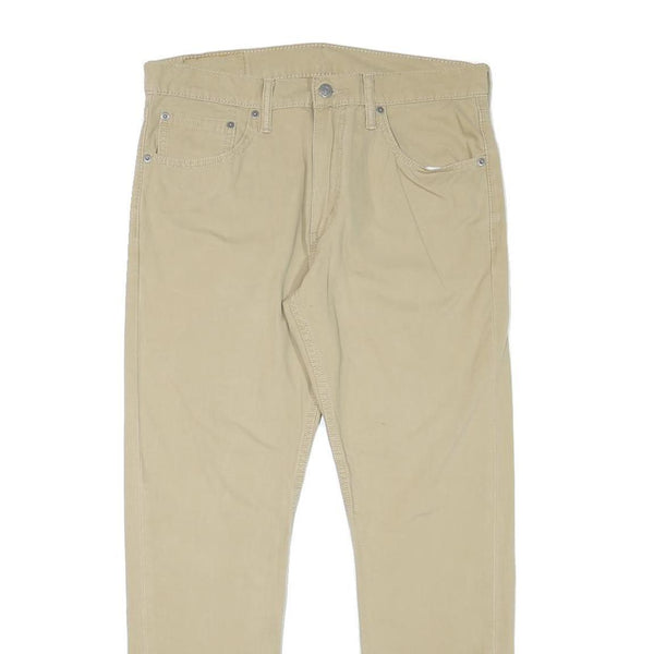 LEVI'S Mens Slim Beige Cotton Blend Zip Trousers W33 L28 Casual Classic