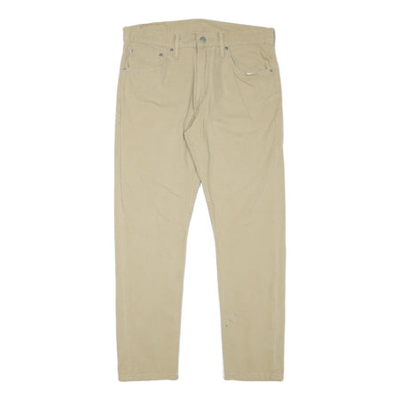 LEVI'S Mens Slim Beige Cotton Blend Zip Trousers W33 L28 Casual Classic