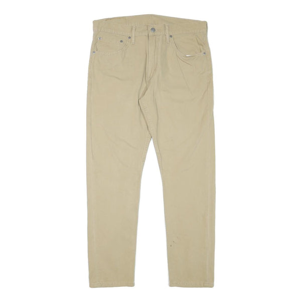 LEVI'S Mens Slim Beige Cotton Blend Zip Trousers W33 L28 Casual Classic