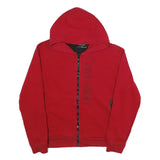 CALVIN KLEIN Mens Red Full Zip Hoodie L Cotton Blend Casual Zip Front
