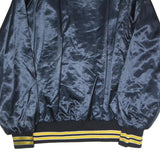 PLA-JACK Mens Navy Blue & Yellow Baseball Champion Satin Button Jacket XL